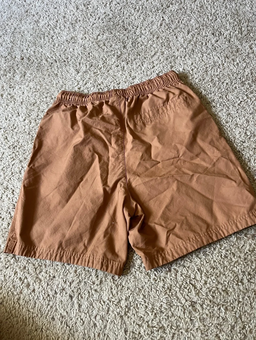 Jordan Men's Tan Elastic Waist Shorts with Drawstring, Size M